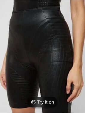 Maniere De Voir Black High-Waist Sculpted Bike Shorts